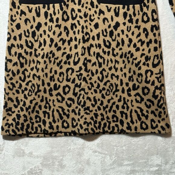 J. Crew MockNeck Sweater Dress Leopard Knit Pullover Merino Wool Blend Women XS - Picture 6 of 14